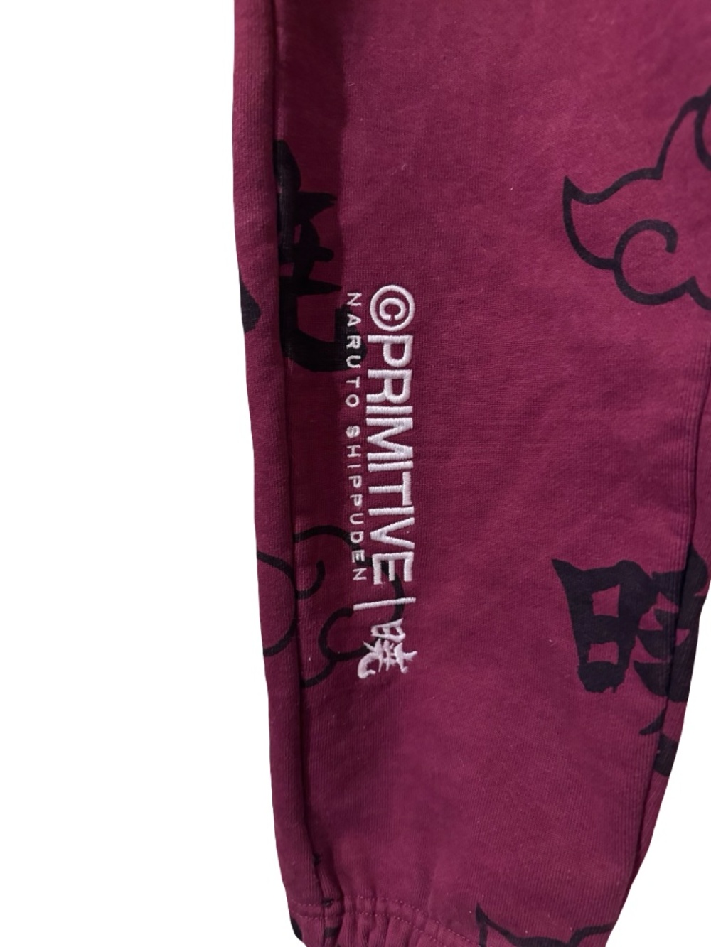 Primitive Naruto Shippuden Akatsuki Jogger Pants Burgundy Red Graphic Sweatpants - Picture 4 of 9